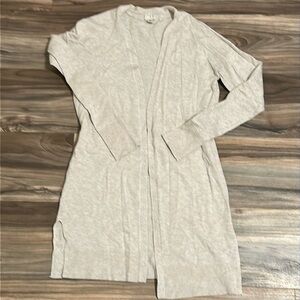 A New Day Heathered oatmeal longline cardigan size XS NWOT